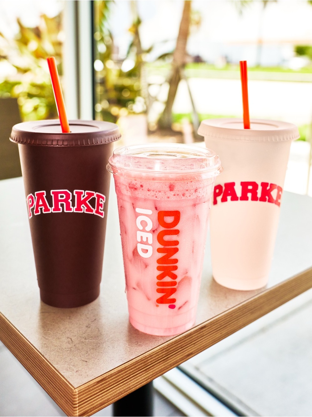 Parke X Dunking limited edition black reusable tumbler cup with straw 24oz